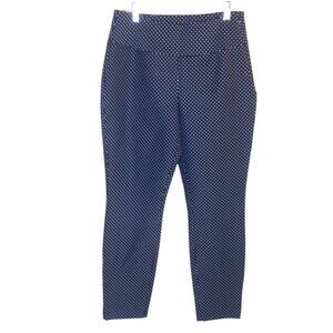 Cabi Dot Print Cropped Slack Pants Side Zip Black/White 6